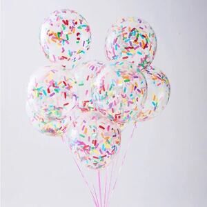 20 piece Set 12-inch Rainbow Confetti Sprinkle Balloons Birthday Baby Shower